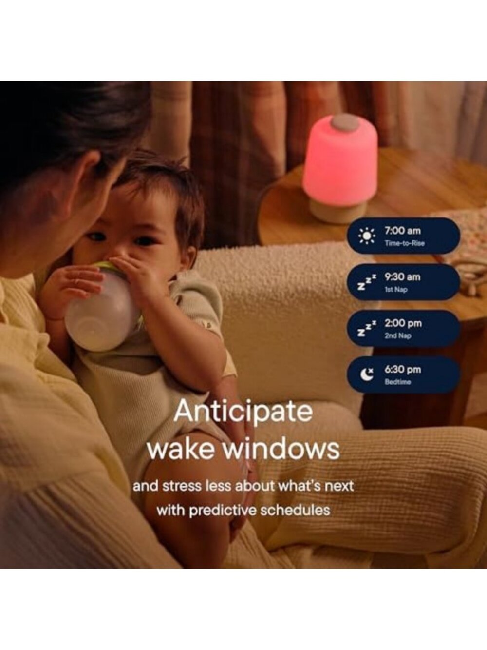 Multi-Function Sound Machine & Night Light for Baby Sleep Routine - Peach - Picture 3 of 7